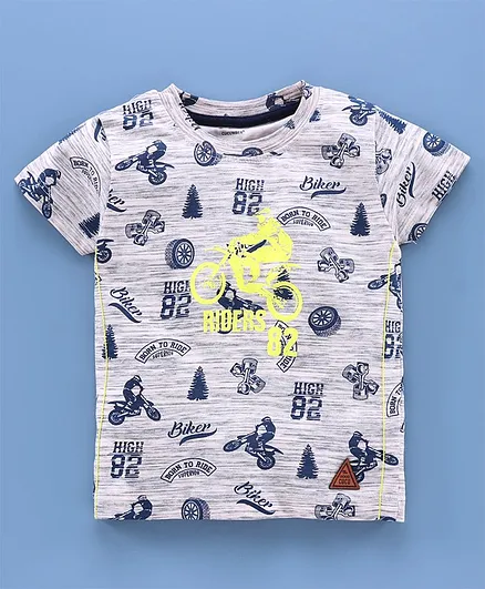 Cucumber Half Sleeves T-Shirt Allover Print - Grey