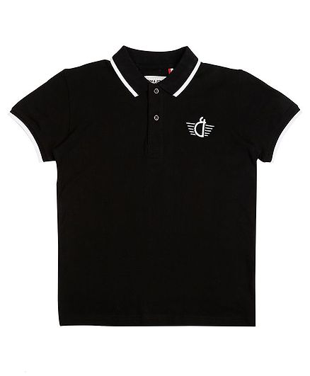 GINI & JONY Short Sleeves Logo Design Tee - Black