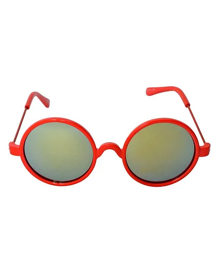 KIDSUN Round Shape Sunglass With Case - Red