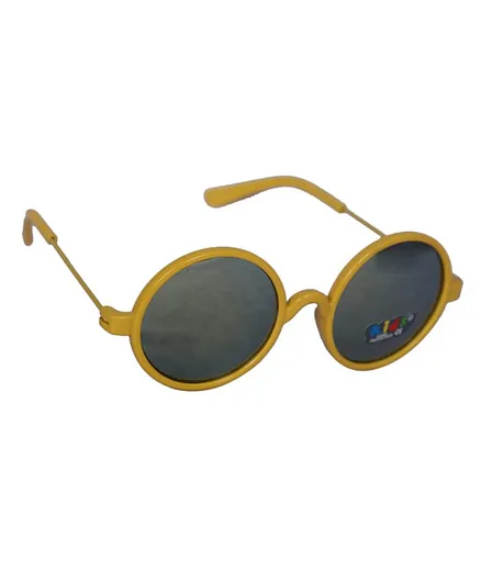 KIDSUN Round Shape Sunglass With Case - Light Yellow & Black