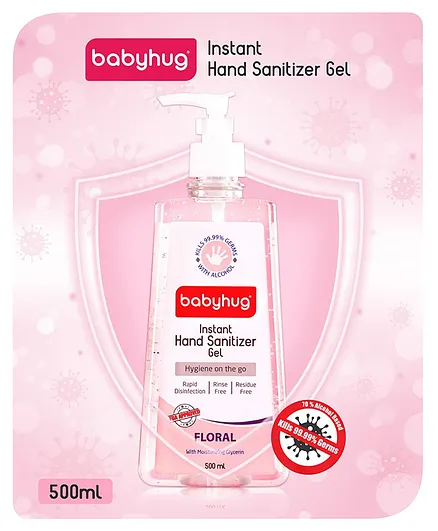 Babyhug Instant Hand Sanitizer Gel with Floral Fragrance - 500 ml