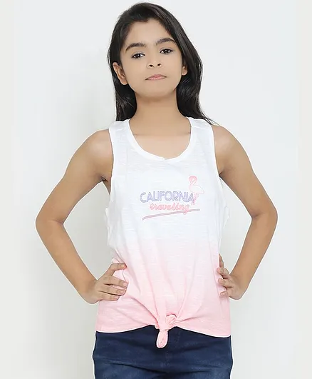 Natilene Printed Sleeveless Top - White
