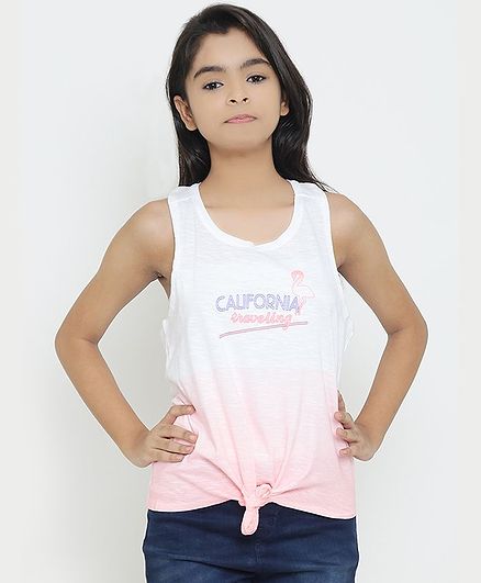 Natilene Printed Sleeveless Top - White