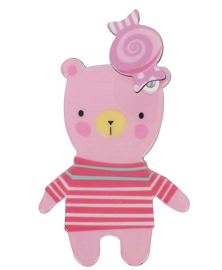 Yellow Bee Teddy With Spring Up Toffee Design Hair Clip - Light Pink