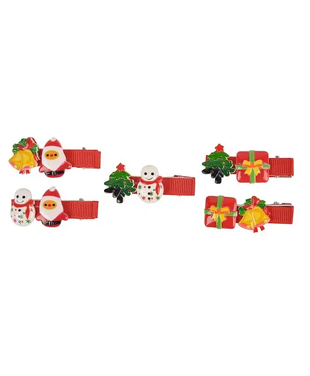 Yellow Bee Pack Of 5 Christmas Theme Alligator Clips - Multi Colour