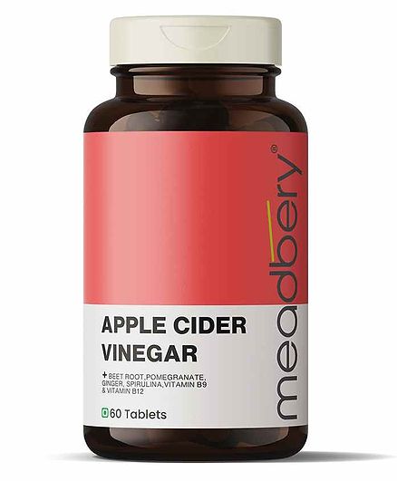 Meadbery Apple Cider Vinegar Capsules With Spirulina & Gingerols - 60 Capsules