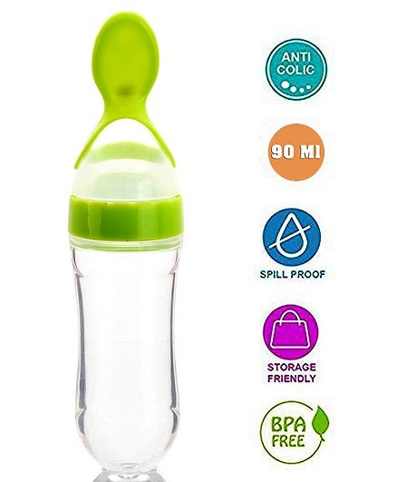 The Little Lookers Squeezy Silicone Food Feeder Green - 90 ml