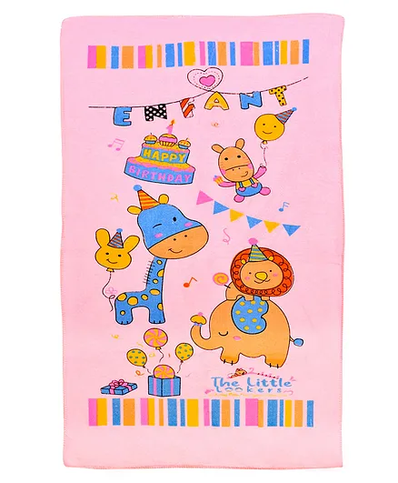 The Little Lookers 100% Cotton Printed Towel - Pink ( Print May Vary )