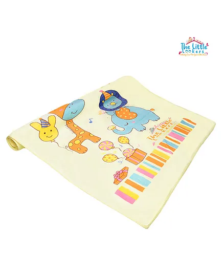The Little Lookers 100% Cotton Printed Towel - Light Yellow ( Print May Vary )