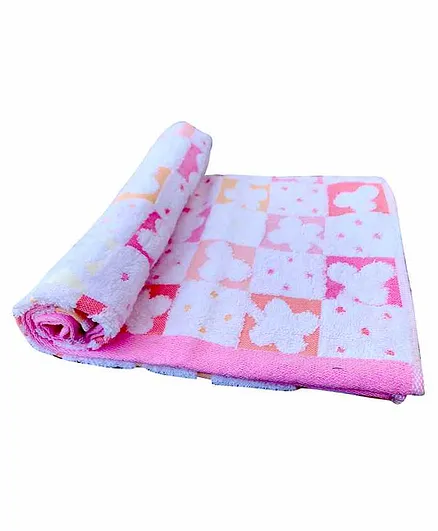 The Little Lookers 100% Cotton Printed Towel - Pink ( Print May Vary )