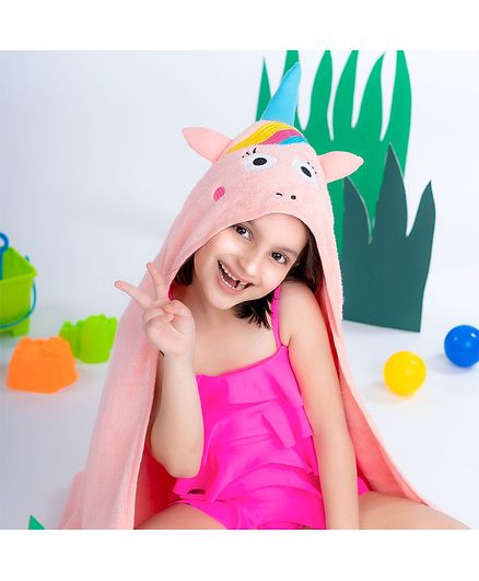 Rabitat Hooded Towel Unicorn Design - Pink
