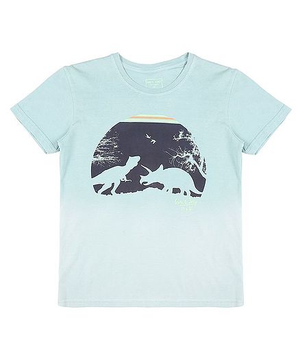 GINI & JONY Half Sleeves Dinosaur Printed T-Shirt - Blue