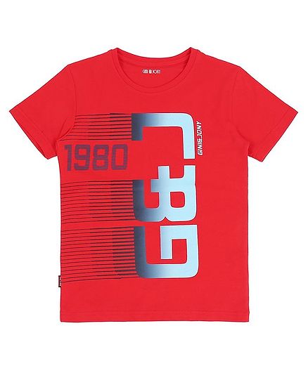 GINI & JONY Short Sleeves G&J Printed T-Shirt - Red