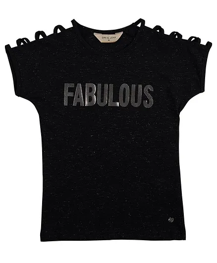 GINI & JONY Short Sleeves Fabulous Print T-Shirt - Black