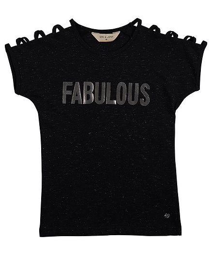 GINI & JONY Short Sleeves Fabulous Print T-Shirt - Black