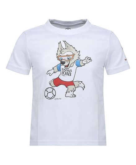 Alcis Half Sleeves Football Champ Print Tee - White