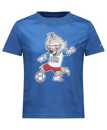 Alcis Printed Half Sleeves Football Print Tee - Blue