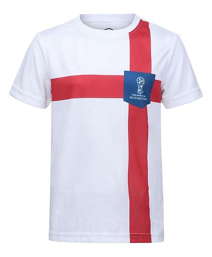 Alcis Half Sleeves Contrast Tape Print Tee - White