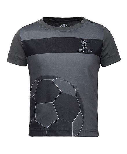 Alcis Half Sleeves Football Print Tee - Grey