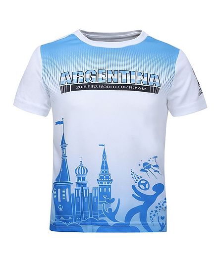 Alcis Half Sleeves Argentina Printed Tee - White