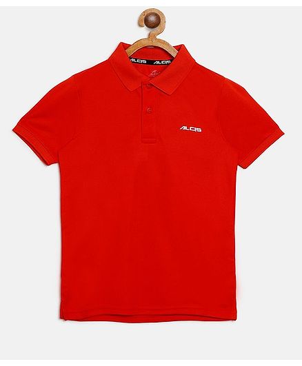 Alcis Half Sleeves Solid Polo Tee - Orange