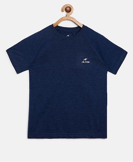 Alcis Solid Melange Half Sleeves Tee - Navy Blue