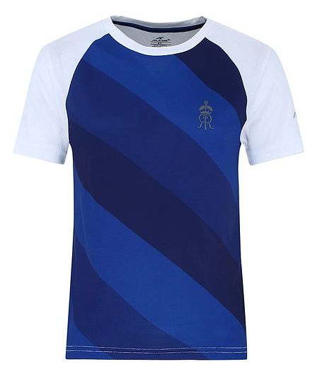 Alcis Half Sleeves Color Blocked Tee - Blue