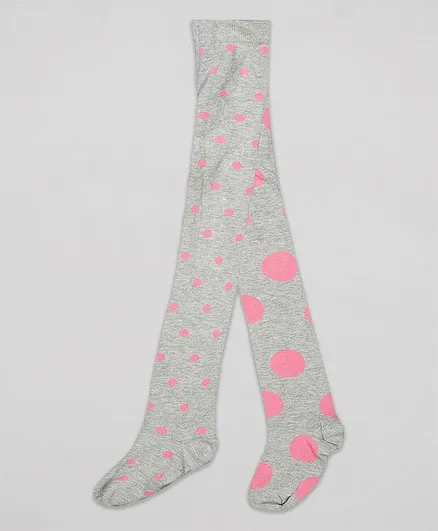 The Sandbox Clothing Co Footie Polka Dots Print Stockings - Grey