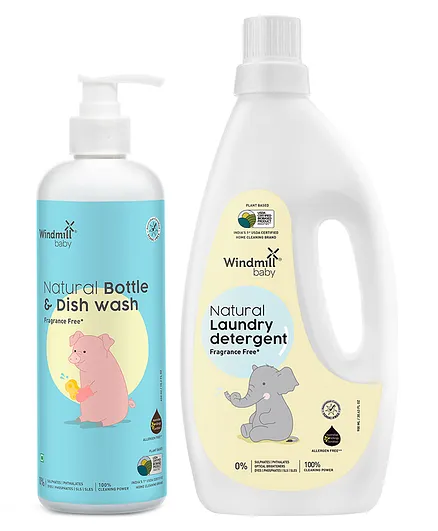 Windmill Natural Bottle & Dish Wash With Laundry Detergent - 450 ml & 900 ml