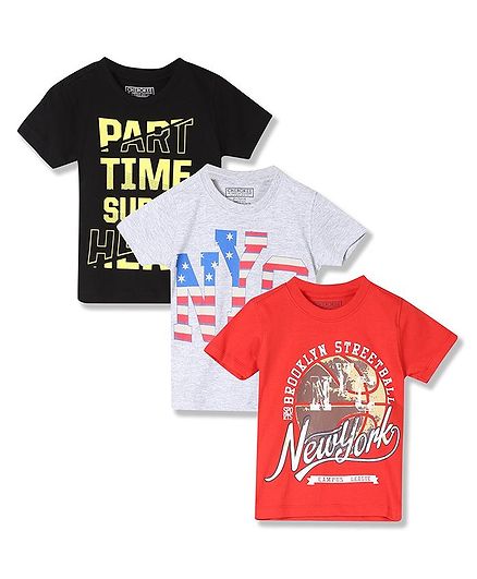 Cherokee Pack Of 3 Assorted Half Sleeves Printed Tee - Multi Colour