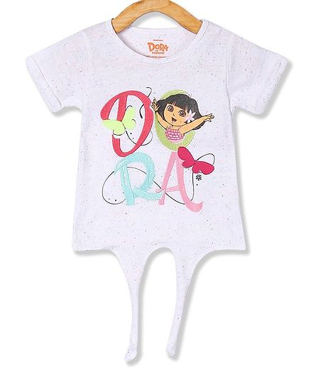 Colt Short Sleeves Dora Embroidery Detailing Top - Light Grey
