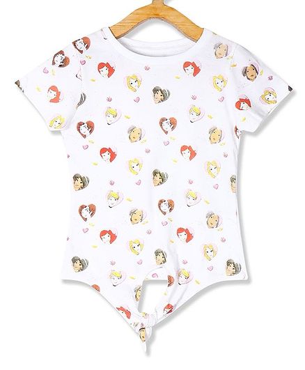 Colt Short Sleeves Disney Princess Printed Top - White