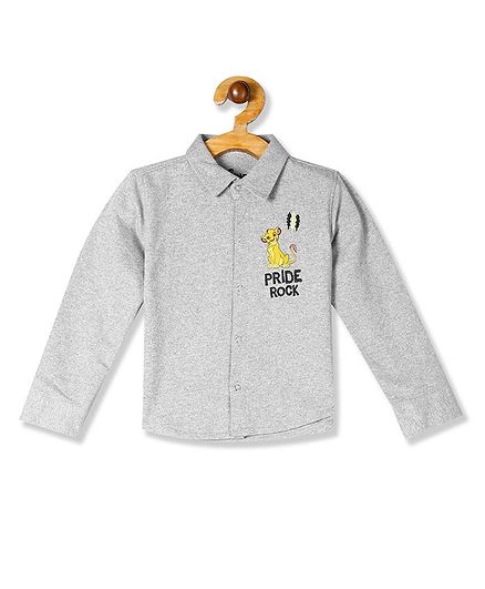Colt Full Sleeves Simba Patch Knit Shirt - Grey
