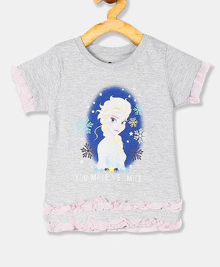 Colt Frozen Graphic Knit Short Sleeves Top - Grey