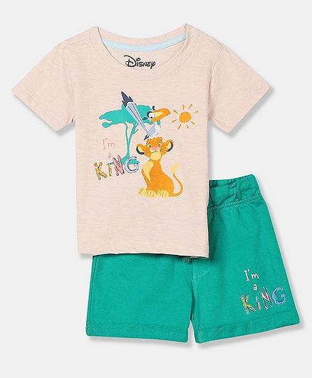 Colt Short Sleeves Simba Print Tee With Shorts - Assorted