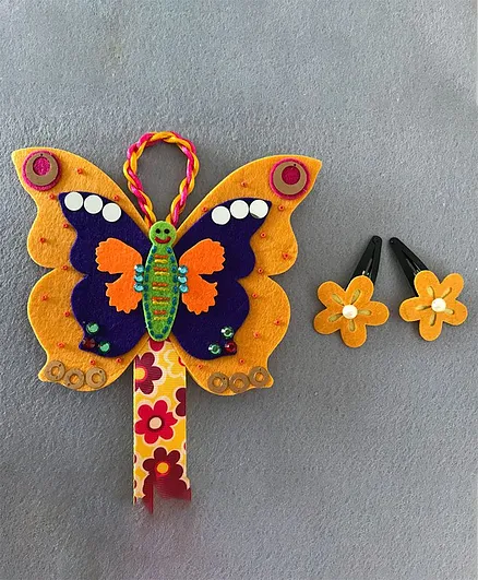 Kalacaree Butterfly Design Hair Accessory Organizer - Yellow