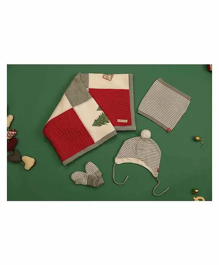 Mi Arcus Christmas Knitted Gift Set - Red Grey