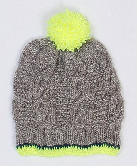USHA ENTERPRISES Cable Knit Design Cap - Grey