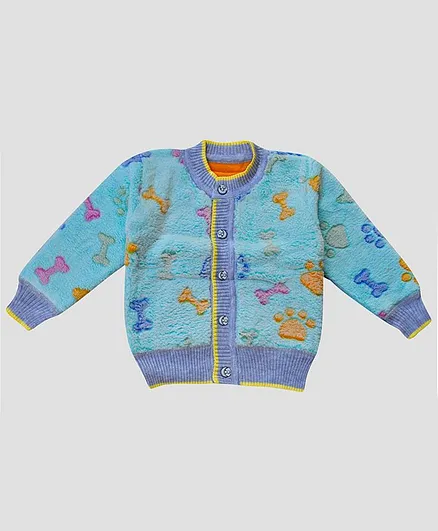 Chipbeys Hand Knitted Full Sleeves Sweater - Blue