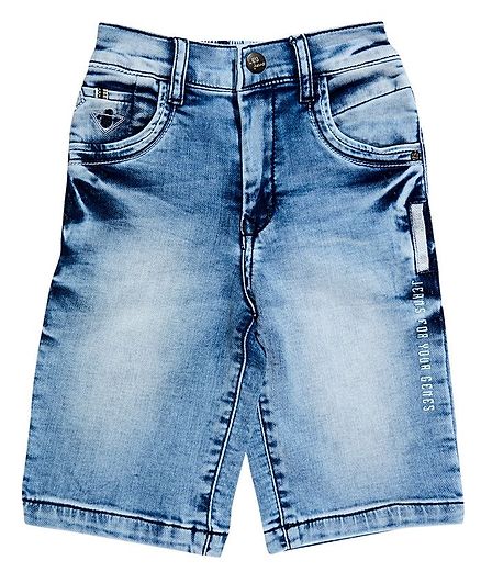 LEO River Wash Denim Shorts - Blue