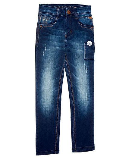 LEO Solid Full Length Jeans - Blue
