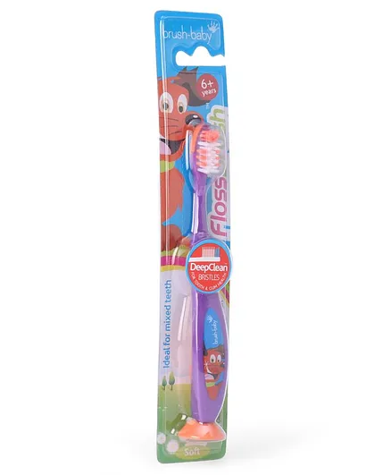 Brush Baby Deep Clean Bristels Floss Brush - Purple & Orange