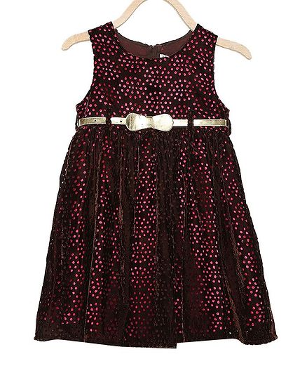Rianna Sleeveless Cut Work Dress - Black