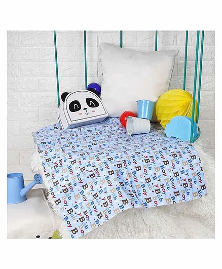 Kicks & Crawl Printed Waterproof Bed Protector Sheet - Blue