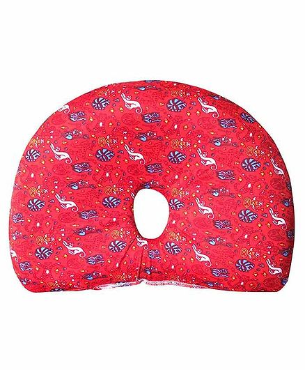 The White Willow Memory Foam Infant Baby Head Shaping Pillow for Preventing Head for Flat Head Syndrome Ideal for 0-12 Age - Red