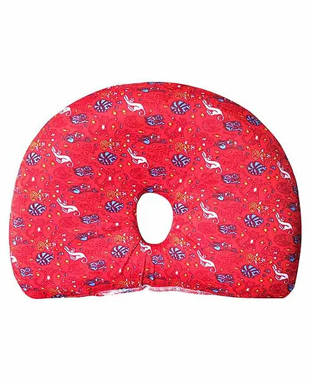 The White Willow Memory Foam Infant Baby Head Shaping Pillow for Preventing Head for Flat Head Syndrome Ideal for 0-12 Age - Red