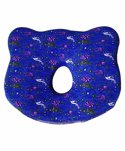 The White Willow Memory Foam Infant Baby Head Shaping Pillow for Preventing Head for Flat Head Syndrome Ideal for 0-12 Age - Blue