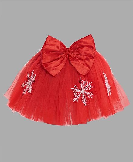Pink Chick Christmas Tutu Skirt - Red