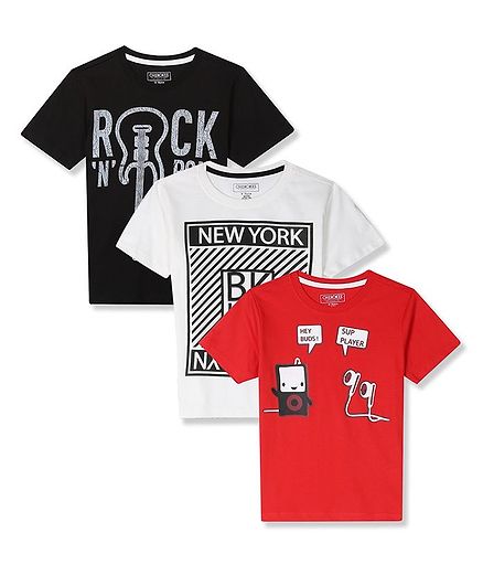 Cherokee Short Sleeves Pack Of 3 Text Print Tee - Assorted