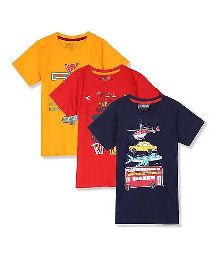 Cherokee Short Sleeves Graphic Print Pack Of 3 Tee - Assorted